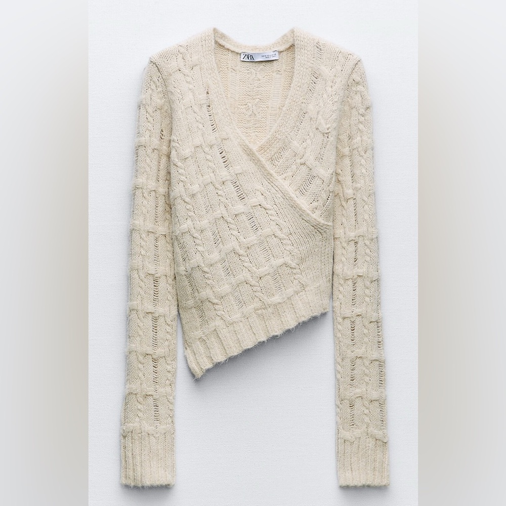 Zara Asymmetric Cropped Knit Sweater